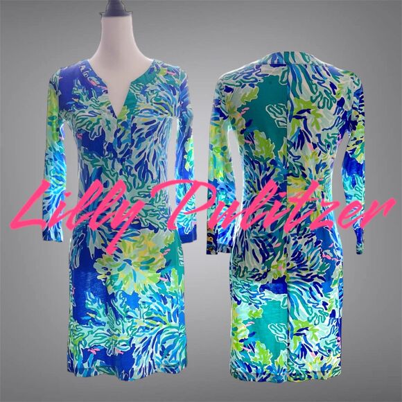 Lilly Pulitzer Riva Dress Brilliant Blue Wade & Sea Size Small Like New - Picture 13 of 13
